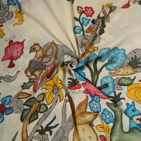 Natural dyed handloom chanderi silk handpainted