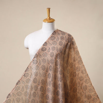 Beige - natural dyed handloom chanderi silk pedana