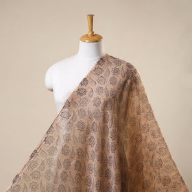 Beige - natural dyed handloom chanderi silk pedana