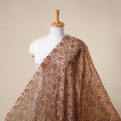 Beige - natural dyed handloom chanderi silk pedana