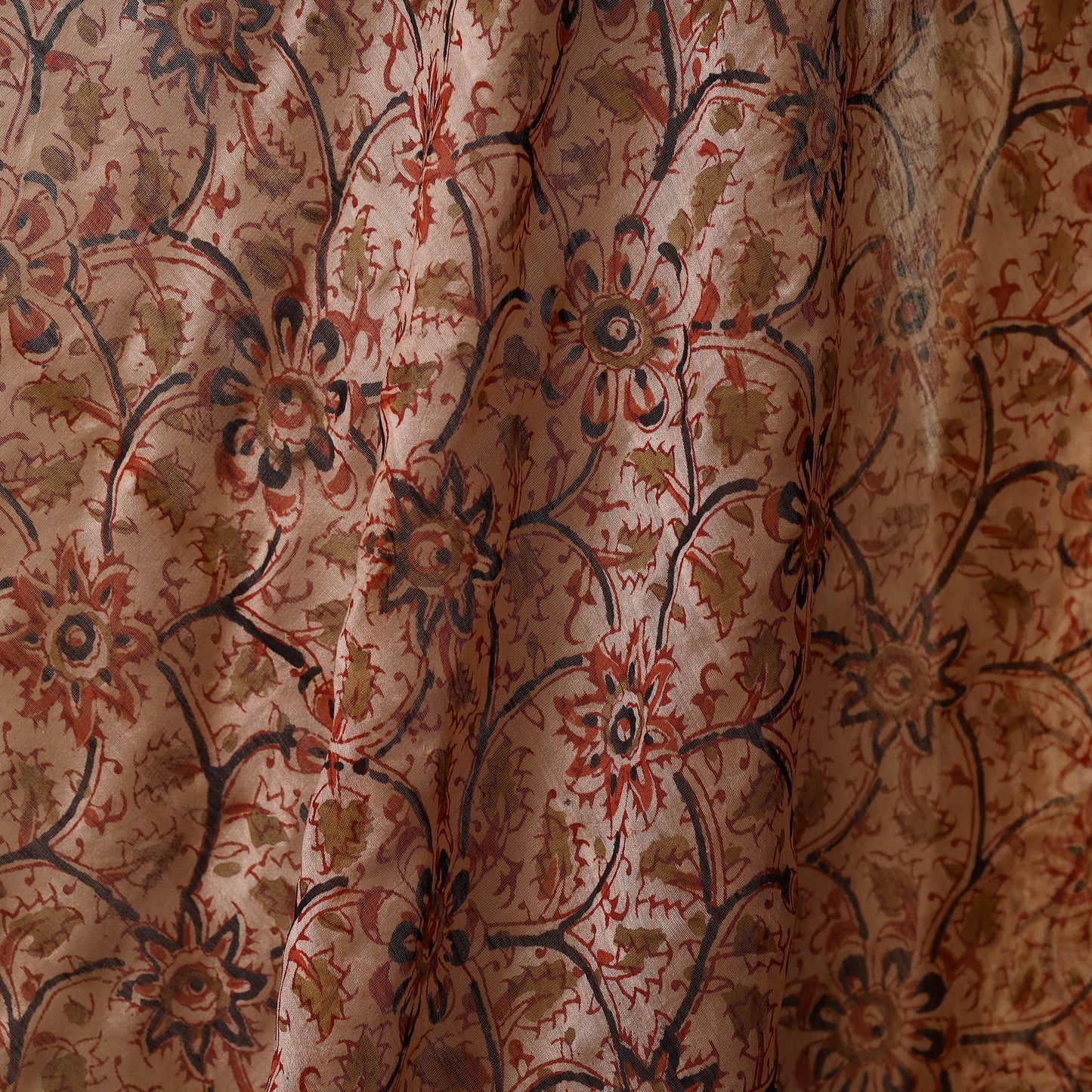 Beige - natural dyed handloom chanderi silk pedana