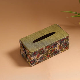 Natural dyed handpainted kalamkari tissue box 35