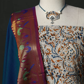 Natural dyed kalamkari hand block print cotton 2pc