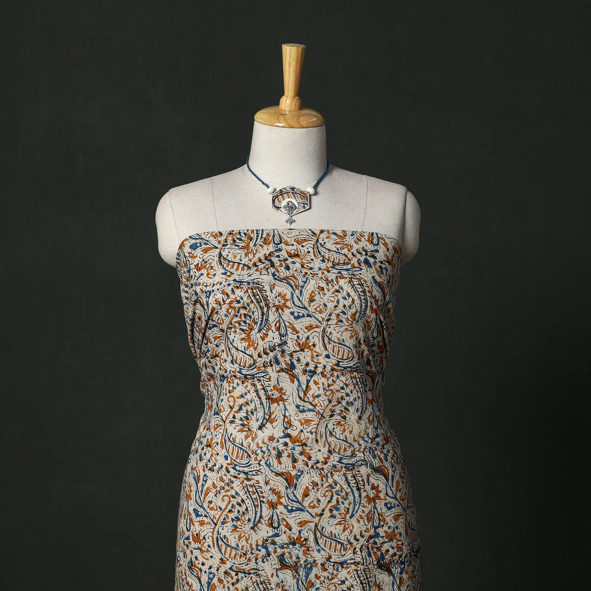 Natural dyed kalamkari hand block print cotton 2pc