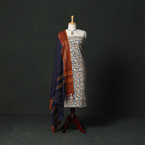 Natural dyed kalamkari hand block print cotton 2pc