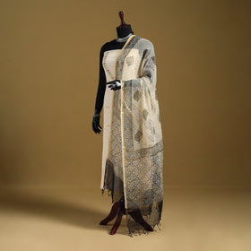 Beige - natural dyed kota doria cotton dupatta 07