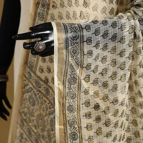 Beige - natural dyed kota doria cotton dupatta 08