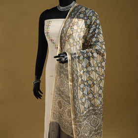 Beige - natural dyed kota doria cotton dupatta 10