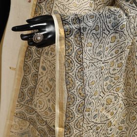 Beige - natural dyed kota doria cotton dupatta 11