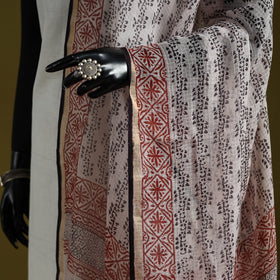 Natural dyed kota doria cotton hand block bagh print