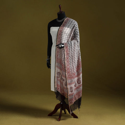 Natural dyed kota doria cotton hand block bagh print