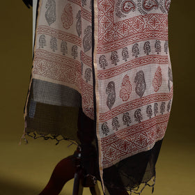 Natural dyed kota doria cotton hand block bagh print
