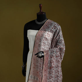 Natural dyed kota doria cotton hand block bagh print