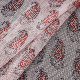 Natural dyed kota doria cotton hand bagh fabric 02