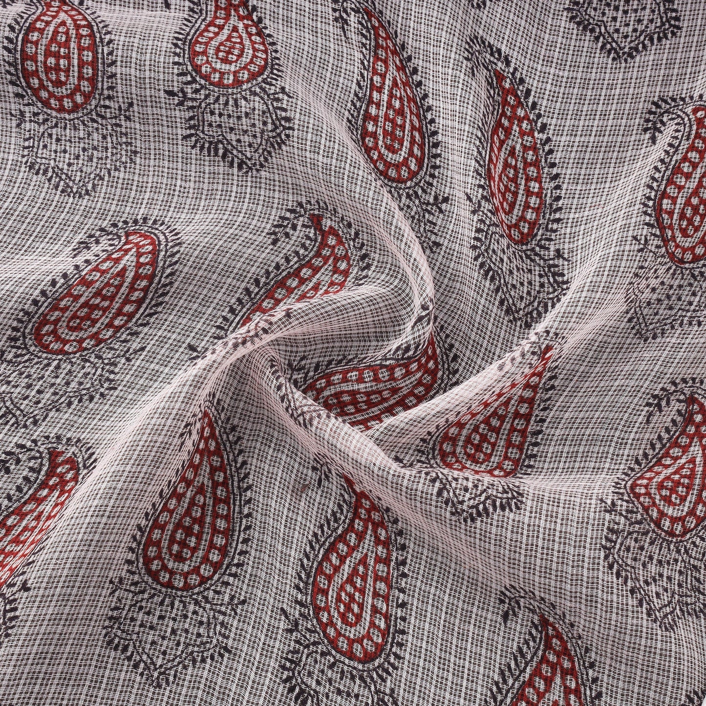 Natural dyed kota doria cotton hand bagh fabric 02