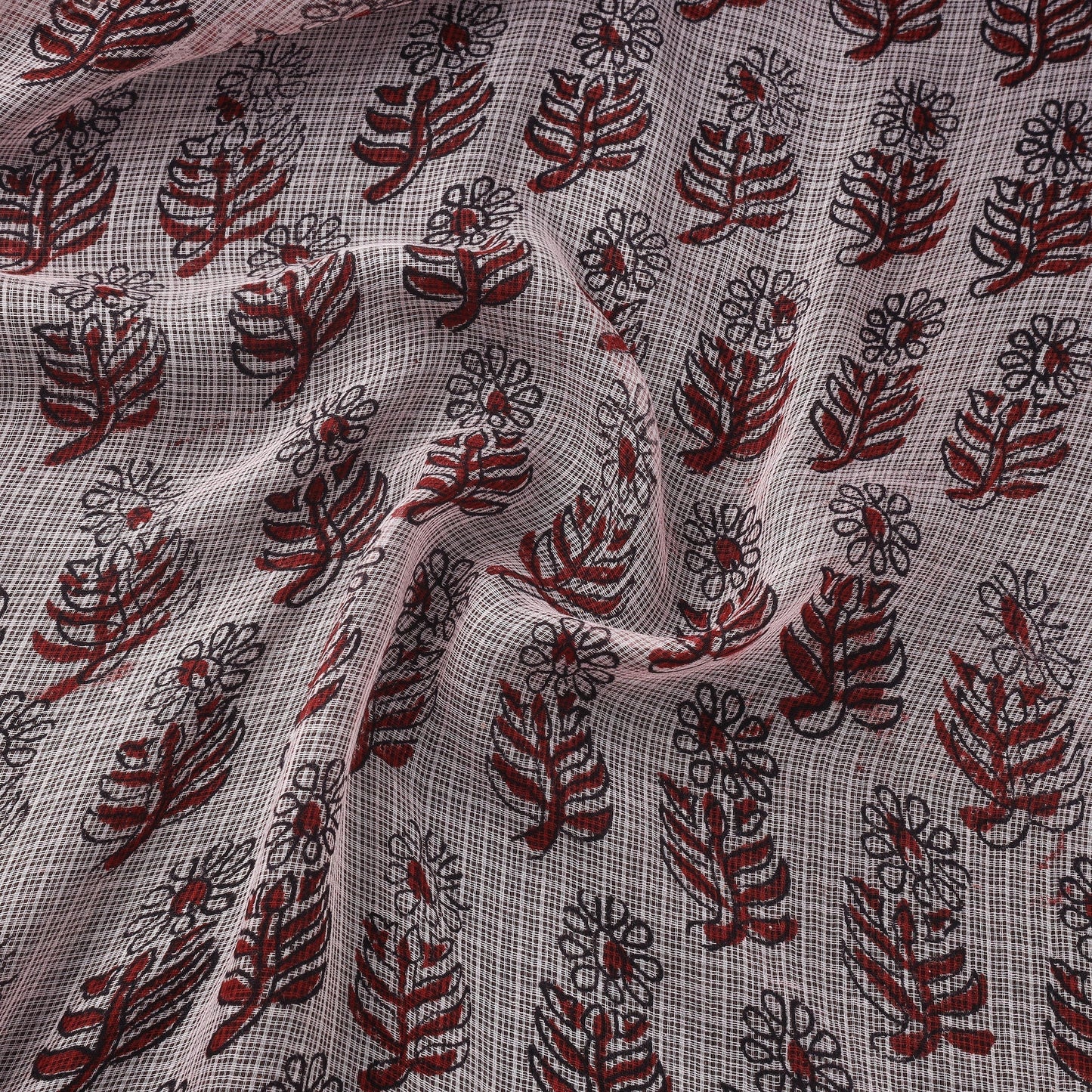 Natural dyed kota doria cotton hand bagh fabric 10
