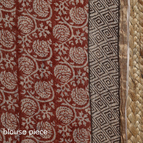 Natural dyed kota doria cotton hand block bagh print saree