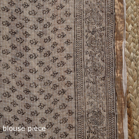 Natural dyed kota doria cotton hand block bagh print saree