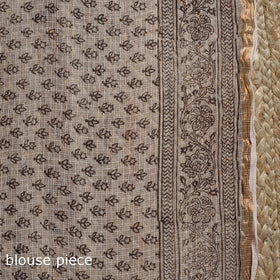 Natural dyed kota doria cotton hand block bagh print saree