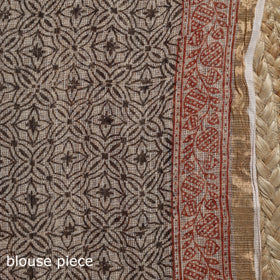Natural dyed kota doria cotton hand block bagh print saree