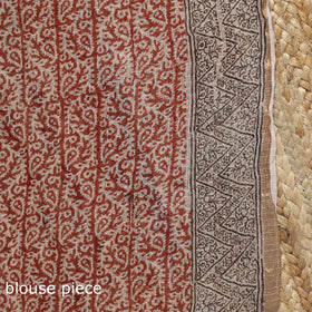Natural dyed kota doria cotton hand block bagh print saree