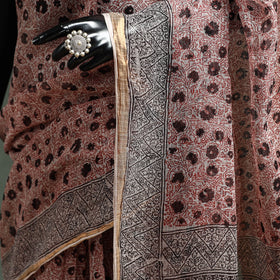 Natural dyed kota doria cotton hand block bagh print saree