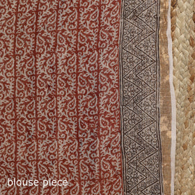 Natural dyed kota doria cotton hand block bagh print saree