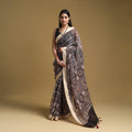 Beige - natural dyed kota doria cotton saree 06