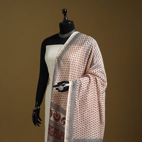 Beige - natural dyed maheshwari silk bagh dupatta 02