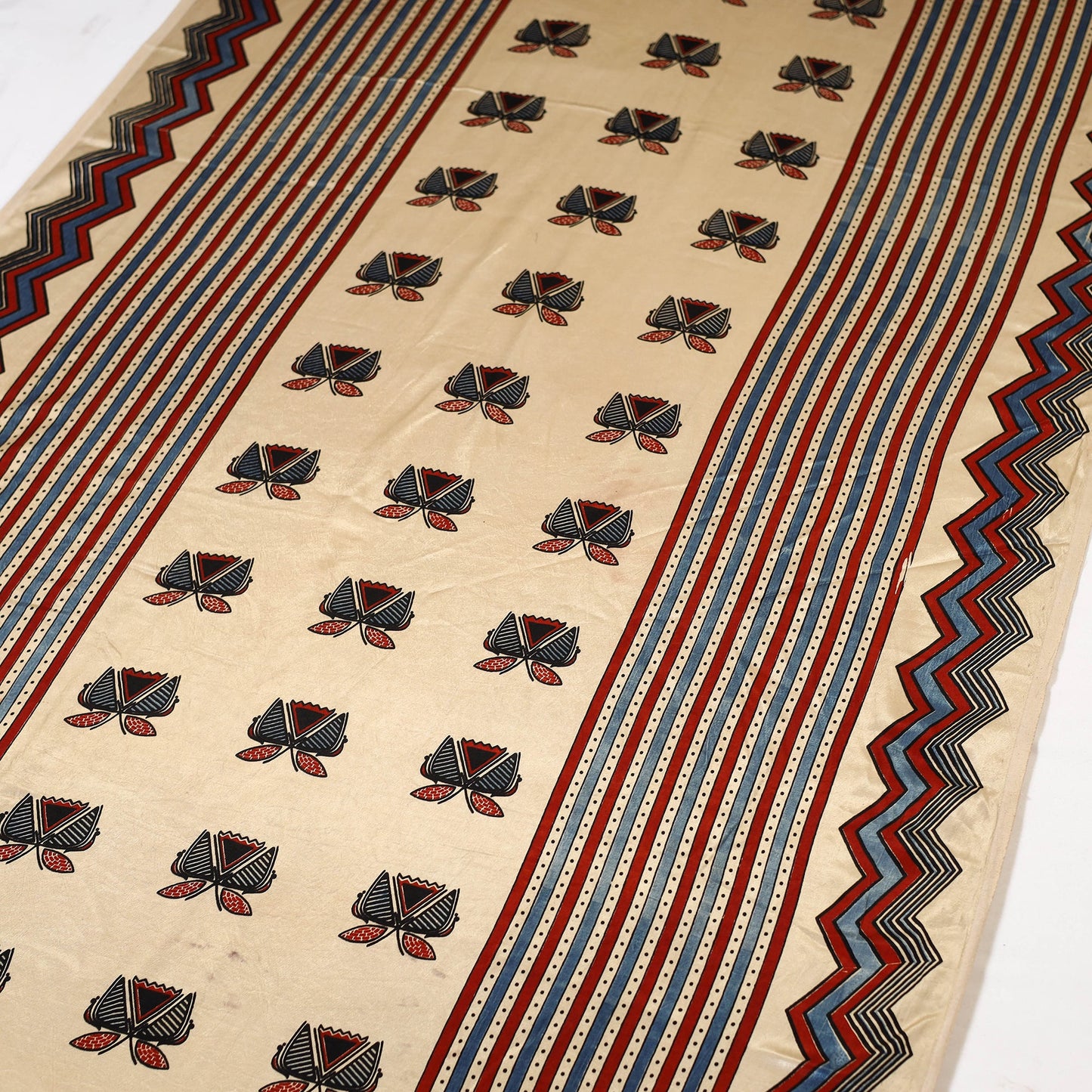 Beige - natural dyed mashru silk fabric 23 - handcrafted