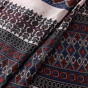 Beige - natural dyed mashru silk fabric 26 - handcrafted