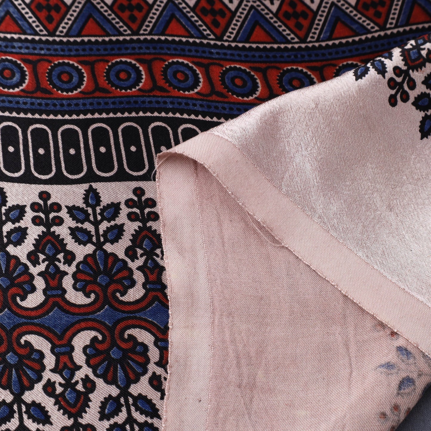 Beige - natural dyed mashru silk fabric 26 - handcrafted