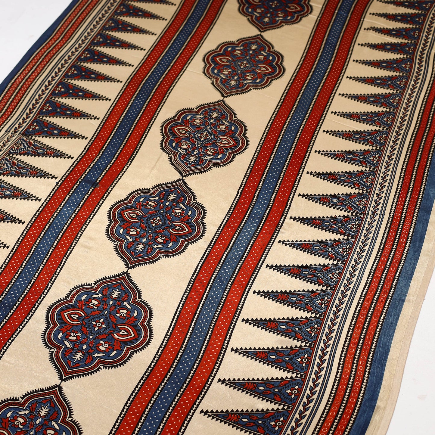 Beige - natural dyed mashru silk fabric 26 - handcrafted