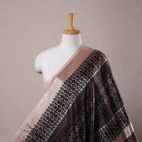 Beige - natural dyed mashru silk fabric 26 - handcrafted
