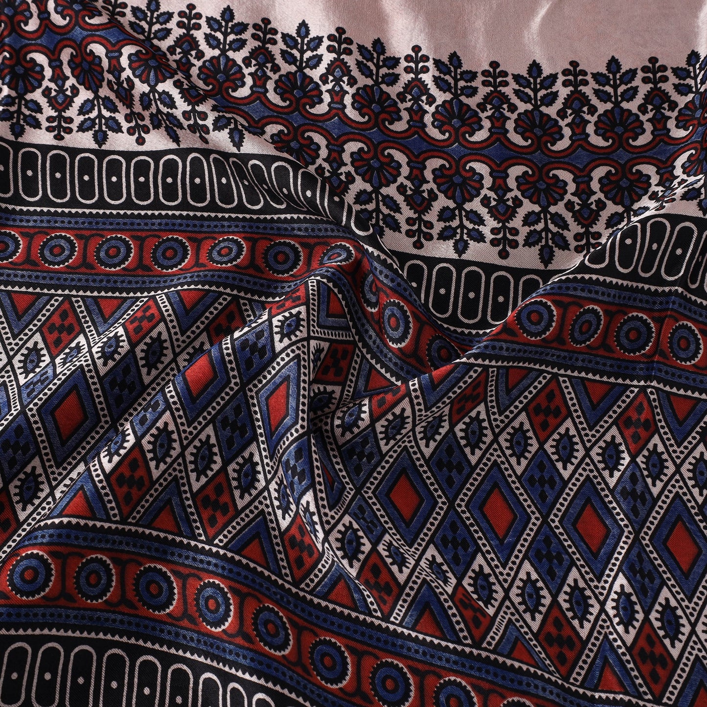 Beige - natural dyed mashru silk fabric 26 - handcrafted