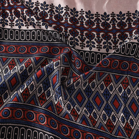 Beige - natural dyed mashru silk fabric 26 - handcrafted