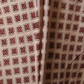 Beige - natural dyed mul cotton bagh fabric 06 - handcrafted