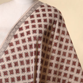 Beige - natural dyed mul cotton bagh fabric 06 - handcrafted