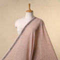 Beige - natural dyed mul cotton bagh fabric 07 - handcrafted
