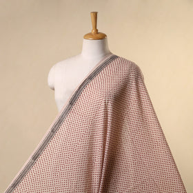Beige - natural dyed mul cotton bagh fabric 07 - handcrafted