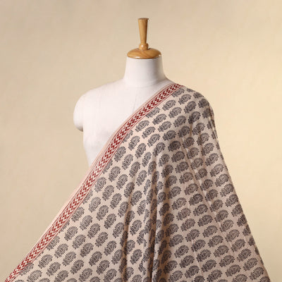 Beige - natural dyed mul cotton bagh fabric 08 - handcrafted