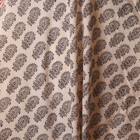 Beige - natural dyed mul cotton bagh fabric 08 - handcrafted