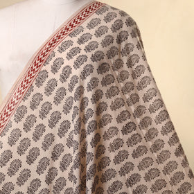 Beige - natural dyed mul cotton bagh fabric 08 - handcrafted
