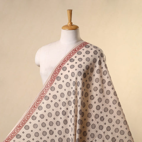 Beige - natural dyed mul cotton bagh fabric 09 - handcrafted