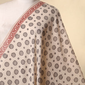 Beige - natural dyed mul cotton bagh fabric 09 - handcrafted