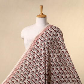 Beige - natural dyed mul cotton bagh fabric 10 - handcrafted