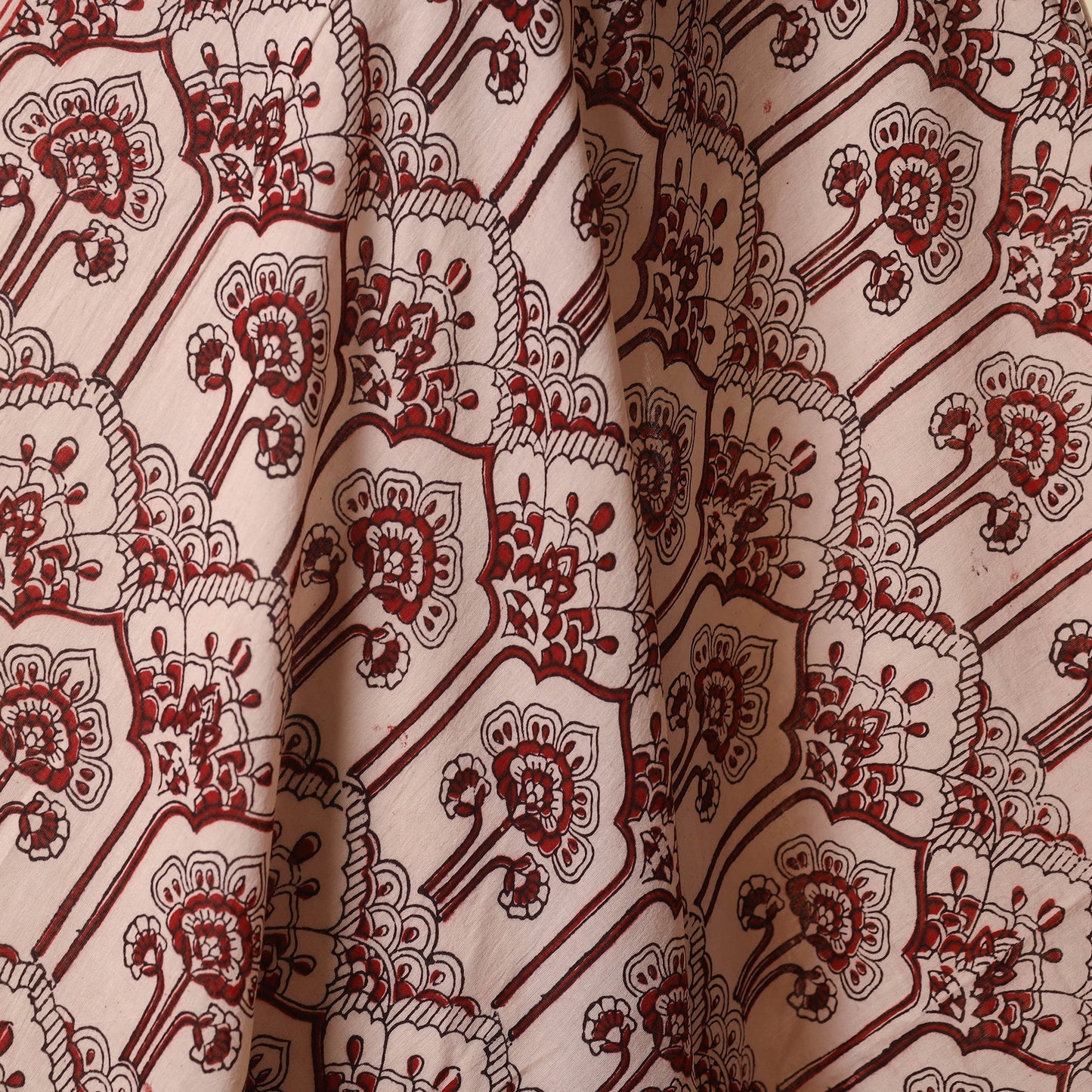Beige - natural dyed mul cotton bagh fabric 14 - handcrafted
