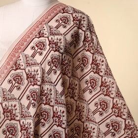 Beige - natural dyed mul cotton bagh fabric 14 - handcrafted