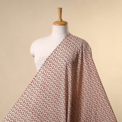 Beige - natural dyed mul cotton bagh fabric 15 - handcrafted