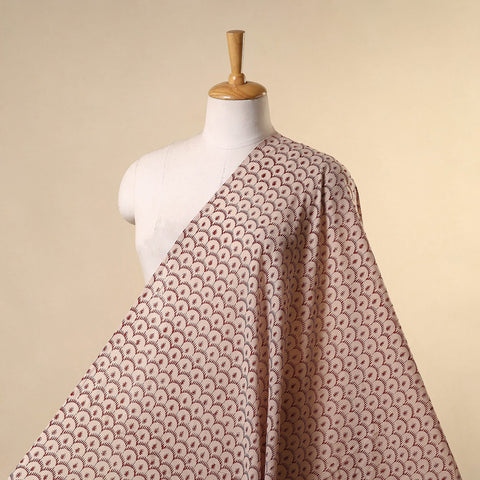 Beige - natural dyed mul cotton bagh fabric 15 - handcrafted